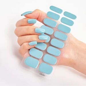 Blue Nail Wraps, Set of 16, 1 Pack